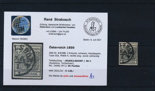 österreich 1850 2kr schwarz - Österreich,