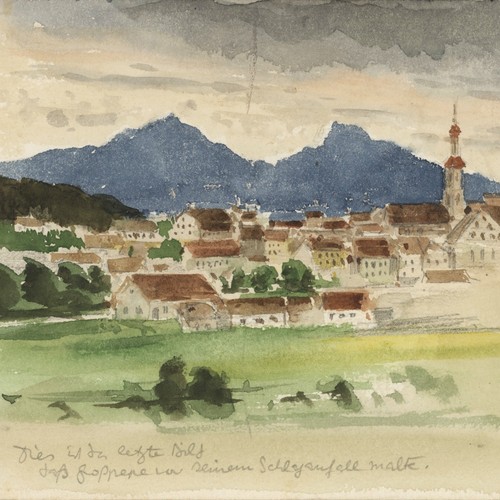 Stadt vor bergen landschaft - stadt,